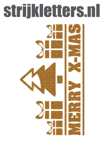 Vel Strijkletters Kerst Merry X-Mas Glitter Dark Gold 429 - afb. 1