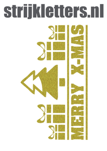 Vel Strijkletters Kerst Merry X-Mas Glitter Gold Glitter 451 - afb. 1