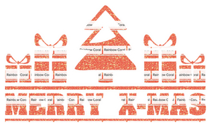 Vel Strijkletters Kerst Merry X-Mas Glitter Rainbow Coral Glitter ST - afb. 2