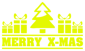 Vel Strijkletters Kerst Merry X-Mas Glow in the Darg Geel - afb. 2
