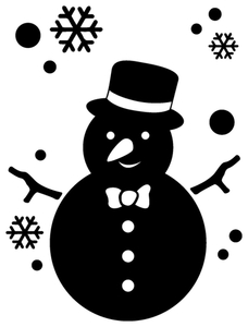 Vel Strijkletters Kerst Sneeuwpop Design Carbon Blauw - afb. 2