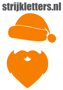 Vel Strijkletters Kerstman Flock Neon Oranje - afb. 1