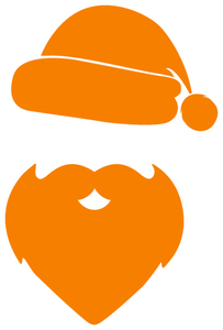 Vel Strijkletters Kerstman Flock Neon Oranje - afb. 2