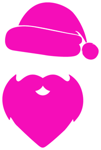 Vel Strijkletters Kerstman Flock Neon Roze - afb. 2