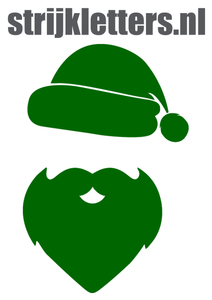 Vel Strijkletters Kerstman Reflecterend Donker Groen - afb. 1