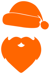Vel Strijkletters Kerstman Reflecterend Oranje - afb. 2