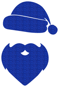 Vel Strijkletters Kerstman Glitter Royal Blue - afb. 2