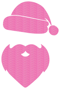Vel Strijkletters Kerstman Glitter Holo Pink - afb. 2