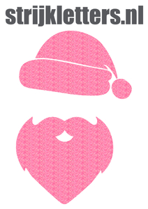 Vel Strijkletters Kerstman Glitter Medium Pink - afb. 1