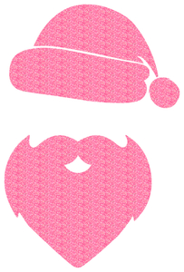 Vel Strijkletters Kerstman Glitter Medium Pink - afb. 2