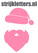 Vel Strijkletters Kerstman Glitter Medium Pink - afb. 1