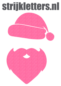 Vel Strijkletters Kerstman Glitter Neon roze Glitter - afb. 1