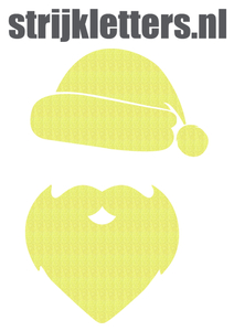 Vel Strijkletters Kerstman Glitter Neon geel Glitter - afb. 1