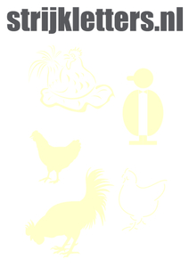 Vel Strijkletters Kippen Flex Beige - afb. 1