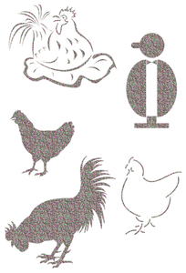 Vel Strijkletters Kippen Glitter Regenboog Multicolor 453 - afb. 2