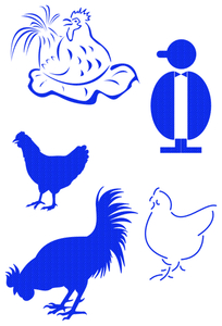 Vel Strijkletters Kippen Design Carbon Blauw - afb. 2