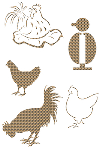 Vel Strijkletters Kippen Design Slang - afb. 2