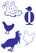 Vel Strijkletters Kippen Flock Azure Blauw - afb. 2