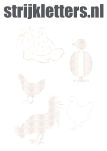Vel Strijkletters Kippen Glitter White Glitter 444 - afb. 1