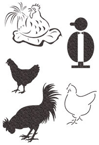 Vel Strijkletters Kippen Glitter Black Glitter 458 - afb. 2