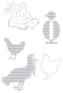 Vel Strijkletters Kippen Glitter Rainbow White 488 - afb. 2