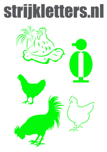 Vel Strijkletters Kippen Glow in the dark Glow in the Dark Groen - afb. 1