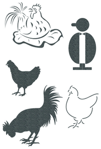 Vel Strijkletters Kippen Glitter Grey Glitter 459 - afb. 2