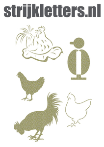 Vel Strijkletters Kippen Glitter Champagne Glitter 490 - afb. 1