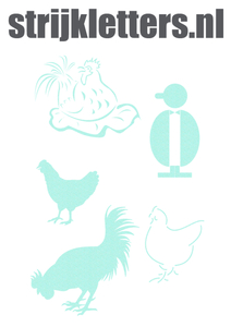 Vel Strijkletters Kippen Glitter Neon Bleu Glitter 480 - afb. 1