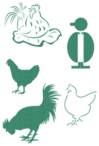 Vel Strijkletters Kippen Glitter Emerald Glitter 427 - afb. 2