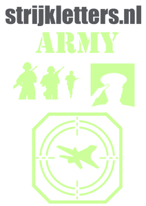 Vel Strijkletters Leger Glow in the Dark - afb. 1