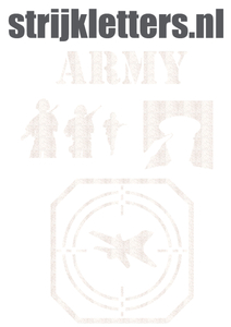 Vel Strijkletters Leger Glitter White Glitter 444 - afb. 1