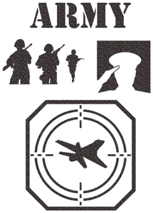 Vel Strijkletters Leger Glitter Black Glitter 458 - afb. 2