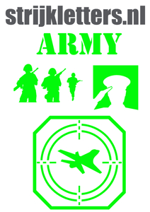 Vel Strijkletters Leger Glow in the Dark Groen - afb. 1