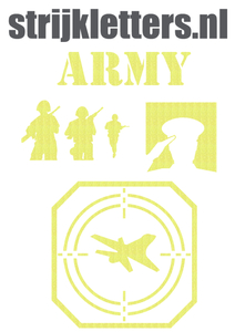 Vel Strijkletters Leger Glitter Neon Yellow Glitter 446 - afb. 1