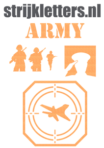 Vel Strijkletters Leger Glitter Neon Orange Glitter 449 - afb. 1