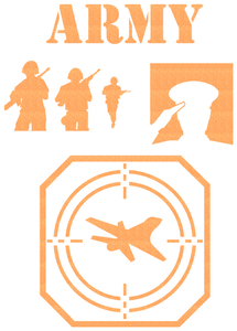 Vel Strijkletters Leger Glitter Neon Orange Glitter 449 - afb. 2