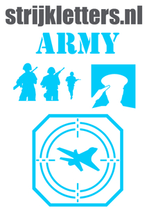Vel Strijkletters Leger Glow in the Dark Blauw - afb. 1