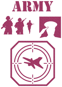 Vel Strijkletters Leger Glitter Pink Glitter 457 - afb. 2