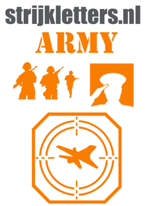 Vel Strijkletters Leger Glow in the Dark Oranje - afb. 1