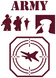 Vel Strijkletters Leger Glitter Burgundy  Glitter 422 - afb. 2