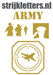 Vel Strijkletters Leger Glitter Light Gold Glitter 425 - afb. 1
