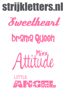 Vel Strijkletters Little Angel Glitter Neon Pink Glitter 448 - afb. 1