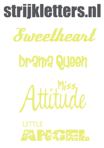 Vel Strijkletters Little Angel Glitter Neon Yellow Glitter 446 - afb. 1