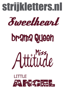 Vel Strijkletters Little Angel Glitter Burgundy  Glitter 422 - afb. 1