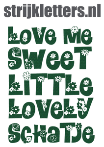 Vel Strijkletters Love Me Glitter Groen - afb. 1