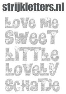 Vel Strijkletters Love Me Glitter Silver 450 - afb. 1