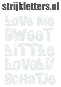 Vel Strijkletters Love Me Design Carbon Wit - afb. 1