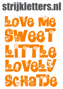 Vel Strijkletters Love Me Flock Neon Oranje - afb. 1