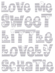 Vel Strijkletters Love Me Glitter Rainbow White 488 - afb. 2